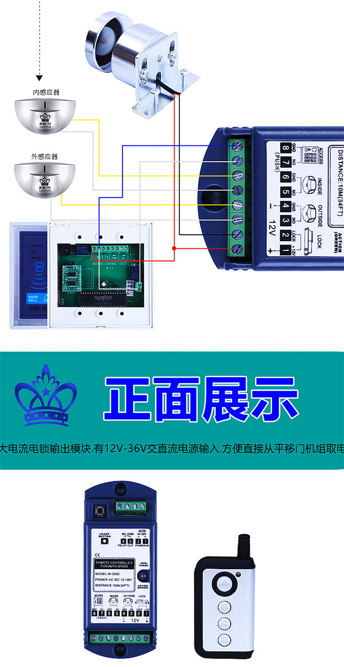 盖卓多功能扩展器感应门遥控器电动平移门禁模块控制器松下自动门通用