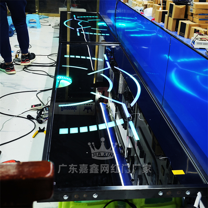 感应门 幻彩灯带 科技掌纹门